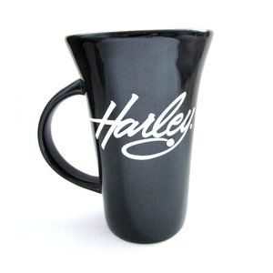 Harley Davidson Motorcycles Black Coffee Mug Cup ceramic shiny applique 2011